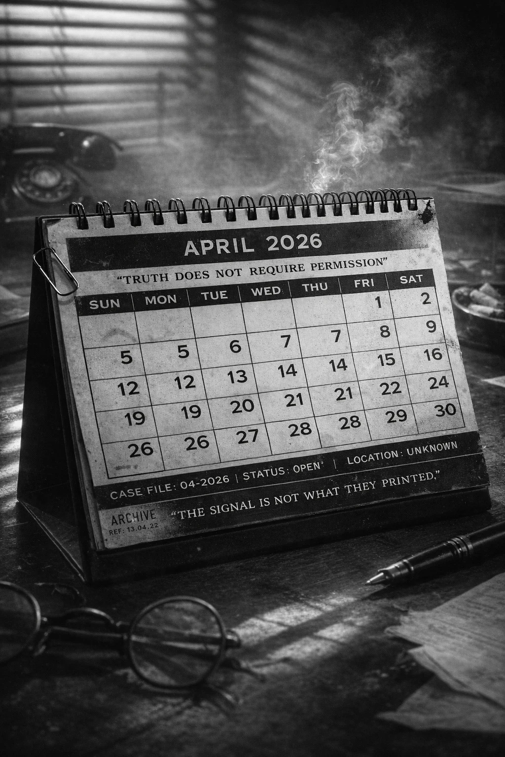 RECOVERED BTM ART // CALENDAR FIELD NOTE